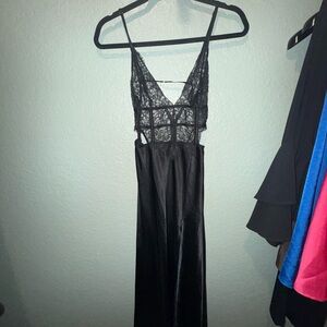 Victoria's Secret Black Backless Lace Dress